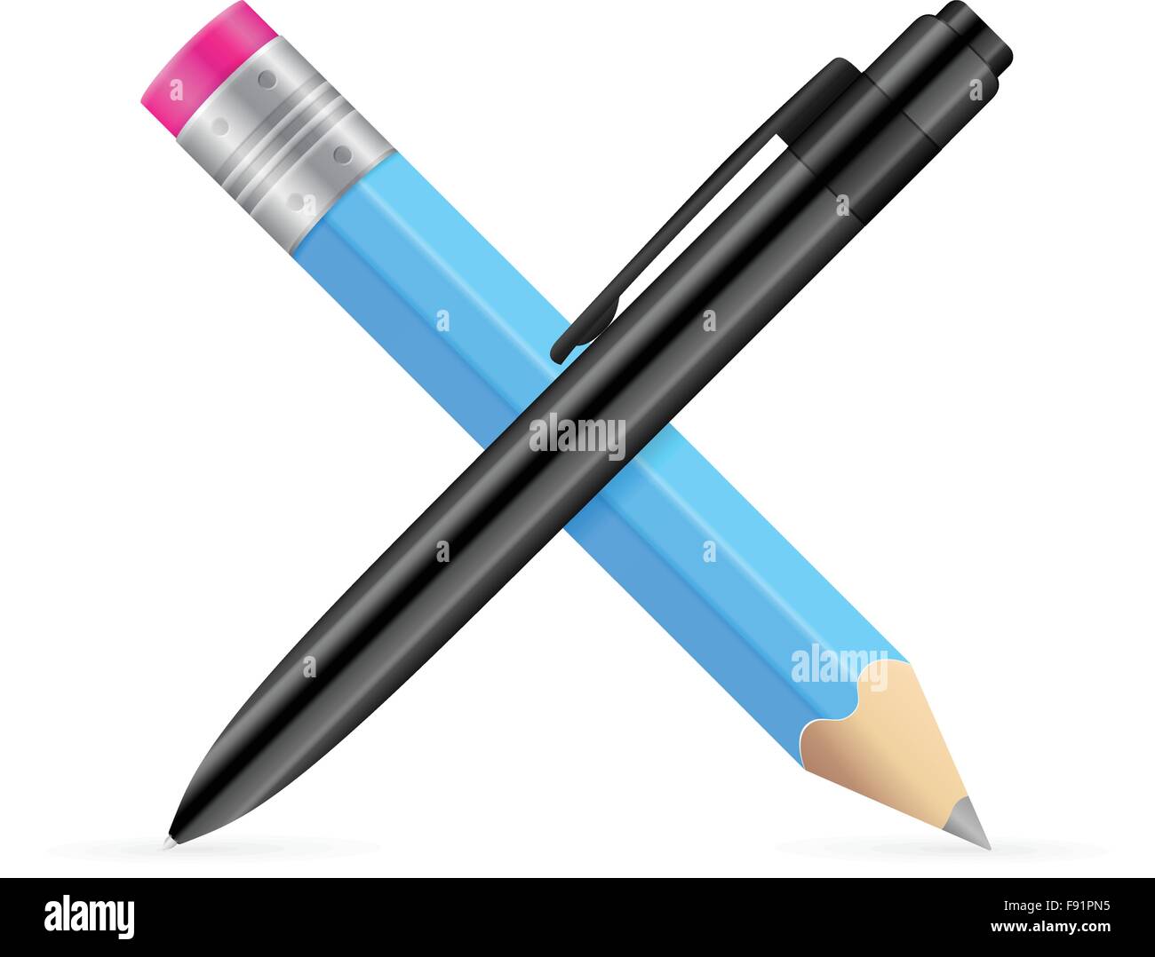 Pencil and ballpoint icon on a white background Stock Vector Image ...