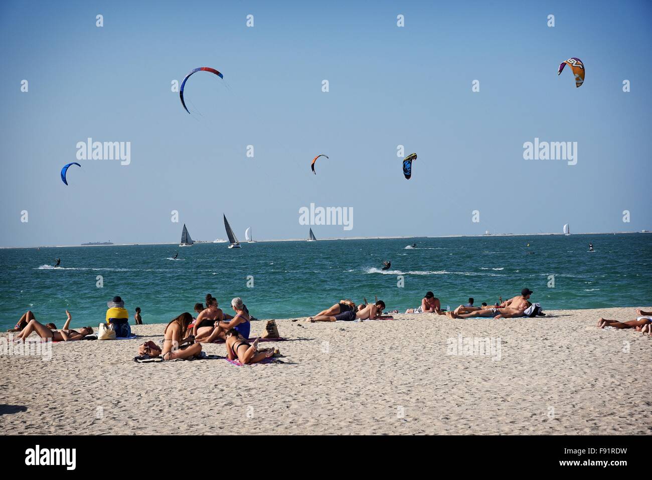 United Arab Emirates Dubai Kite Beach windsurfing, kite boarding