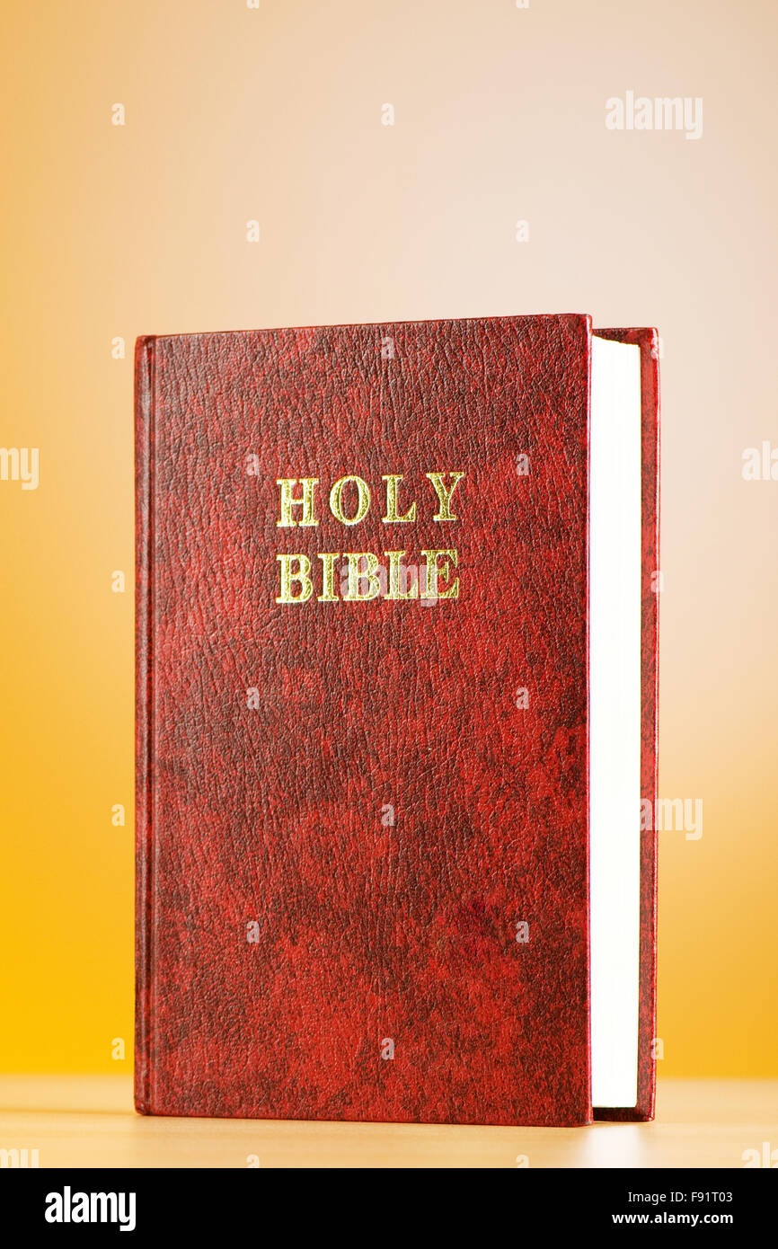 Bible Books Against The Colorful Gradient Background Stock Photo - Alamy