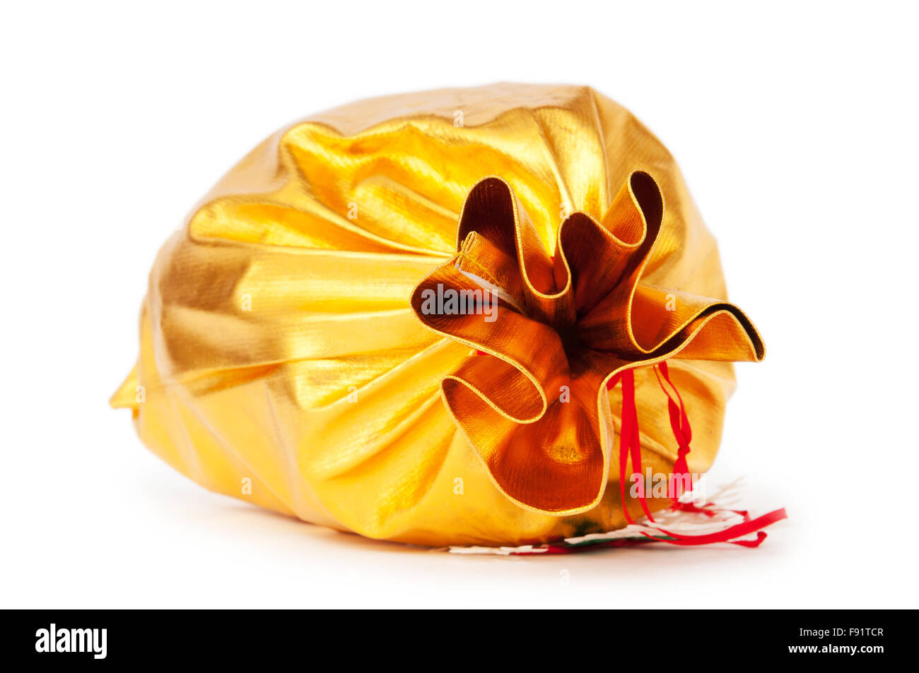 Golden sacks full of something good Stock Photo Alamy