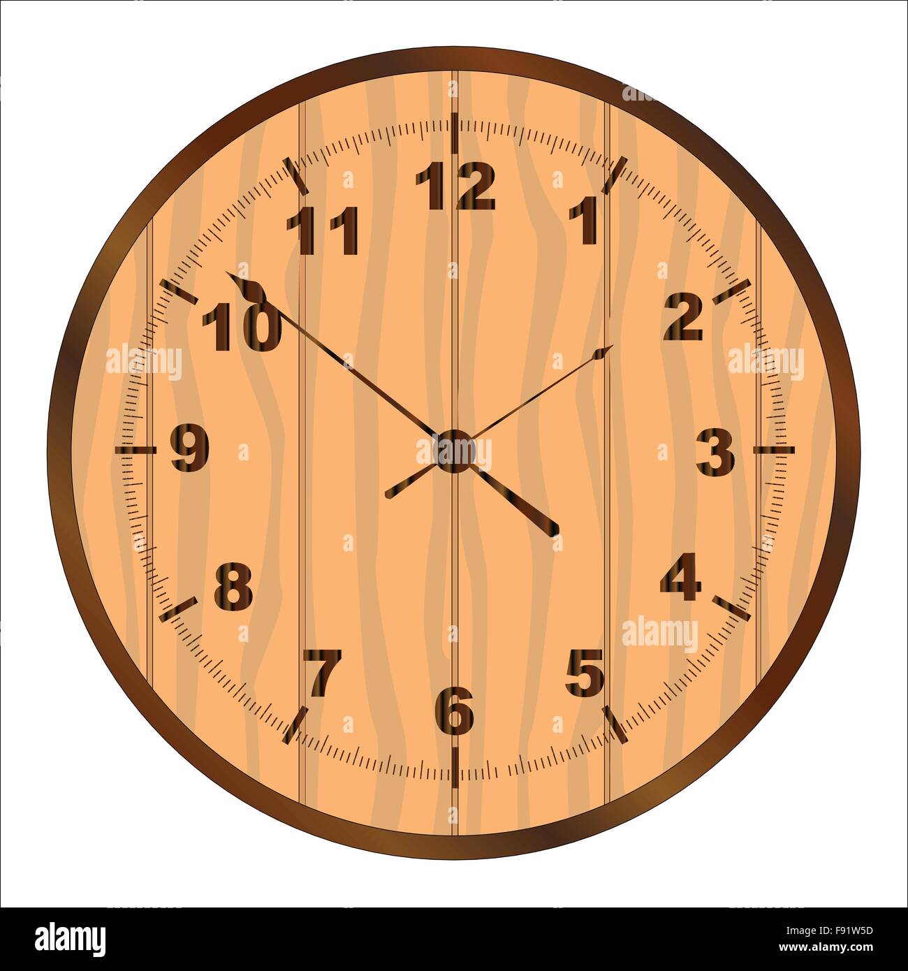A wooden clock face over a white background Stock Vector Image & Art ...
