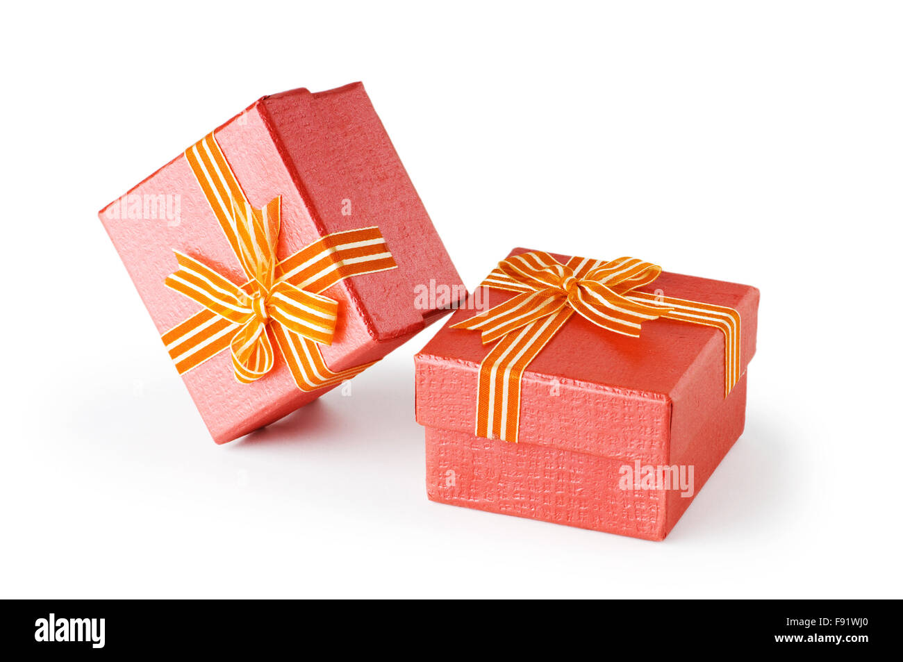 Gift boxes isolated on the white background Stock Photo - Alamy