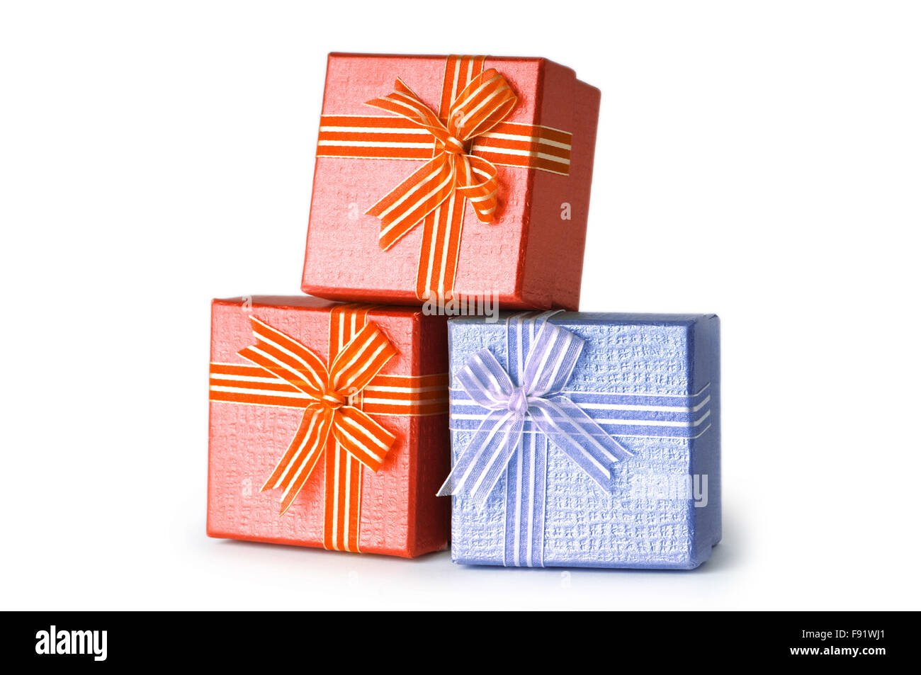Gift boxes isolated on the white background Stock Photo - Alamy