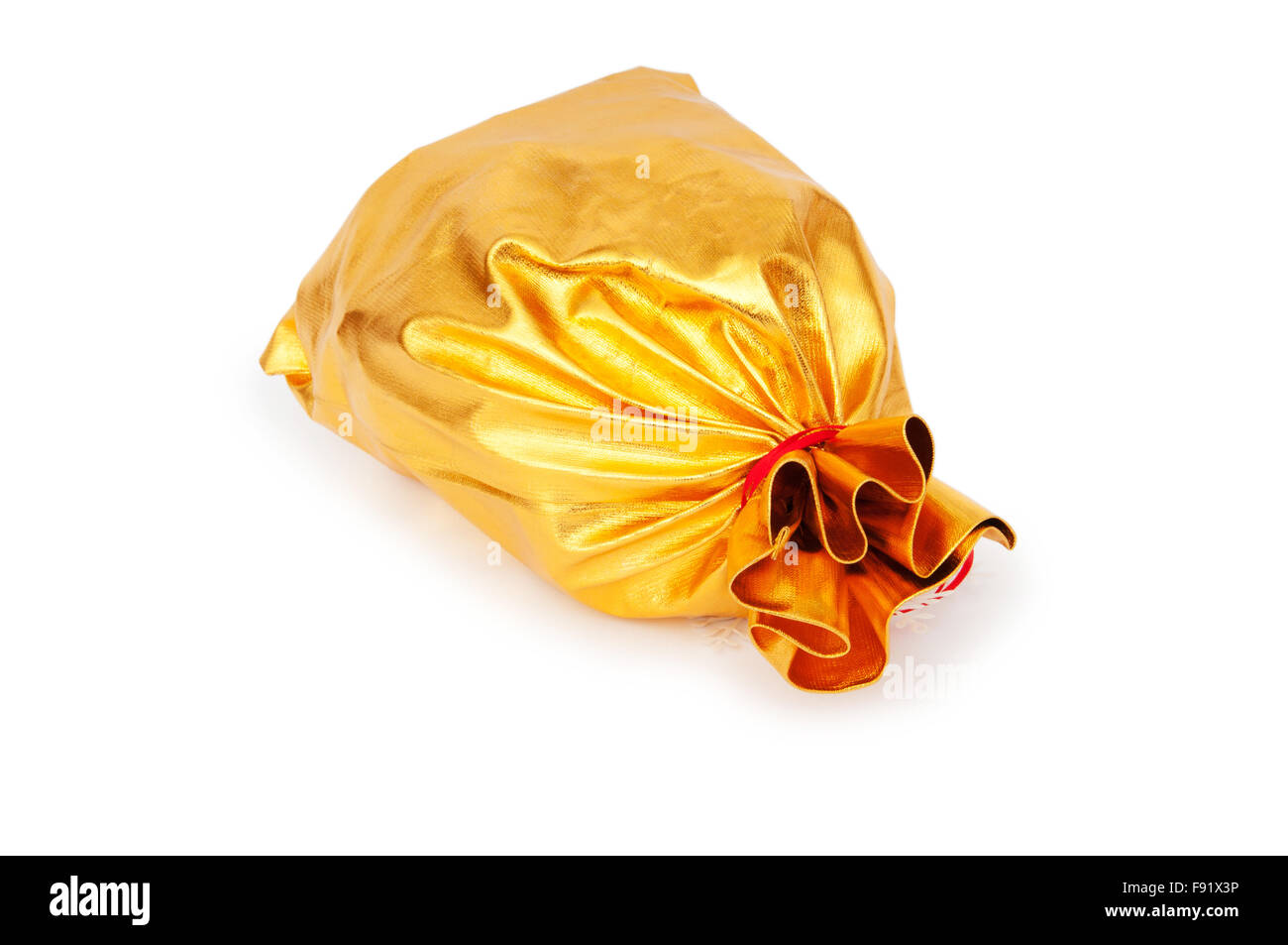 Golden sacks full of something good Stock Photo Alamy