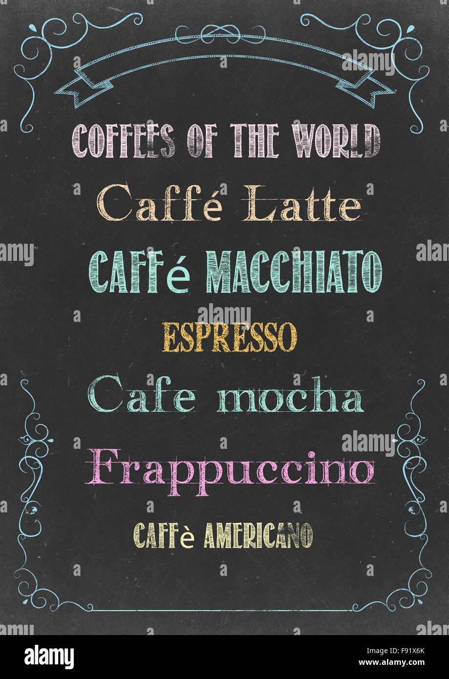 Chalkboard art cafe hires stock photography and images Alamy