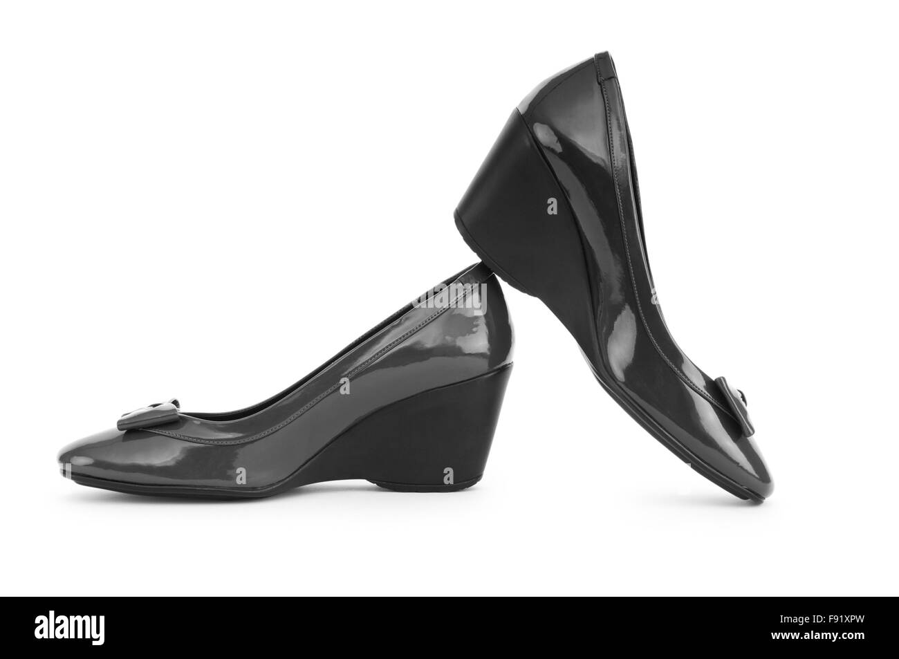 Black shoes isolated on the white background Stock Photo - Alamy