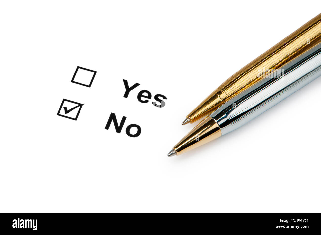 Check boxes and pen isolated on the white Stock Photo - Alamy
