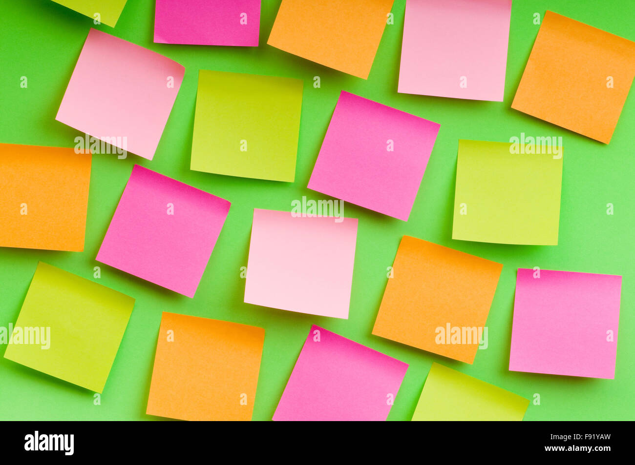 Reminder notes on the bright colorful paper Stock Photo - Alamy