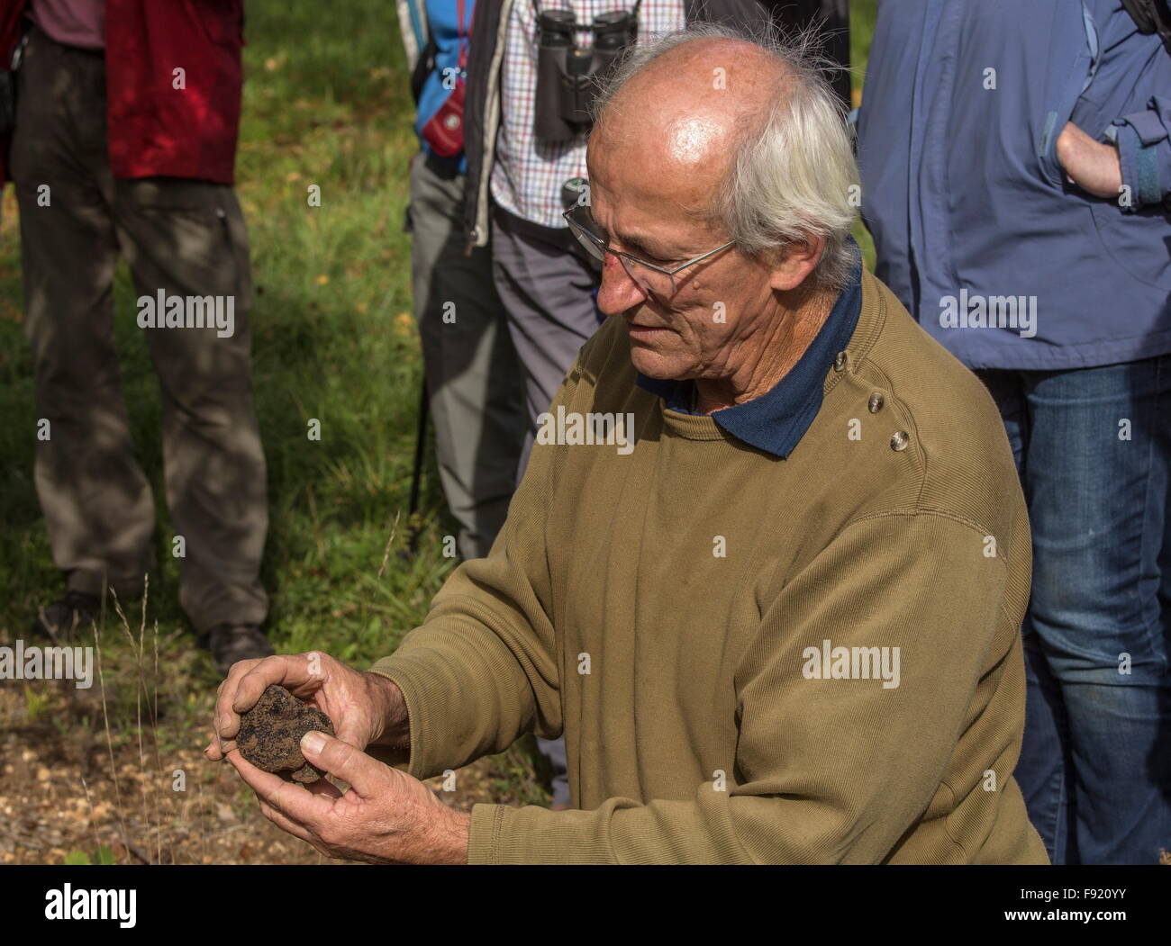 Truffle farmer, Edouard Aynard, at the Truffle farm at Pechalifour, Dordogne. Stock Photo