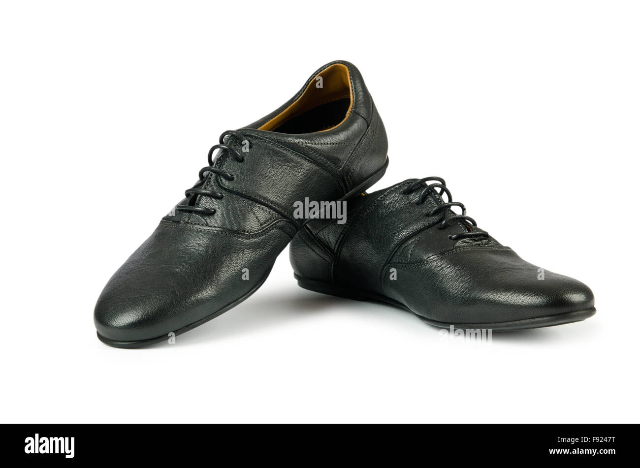 Black female shoes isolated on white Stock Photo - Alamy