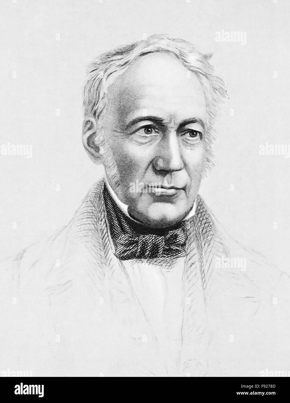 ANDREW URE (1778-1857) Scottish doctor and chemist about 1842. Engraving by William Jackman Stock Photo