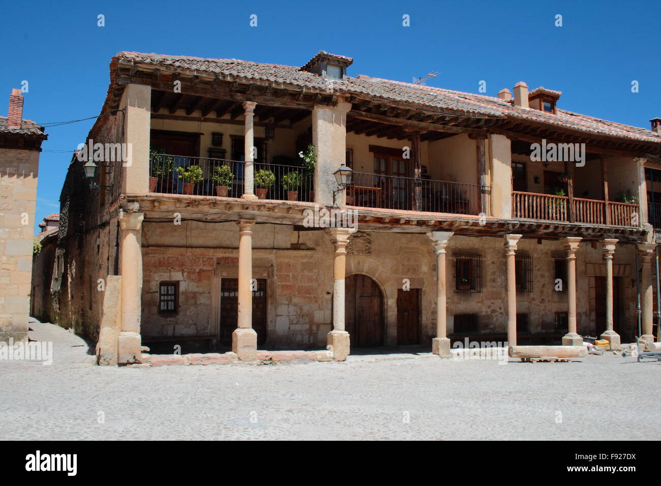 Old medieval buildings of Pedraza. Stock Photo