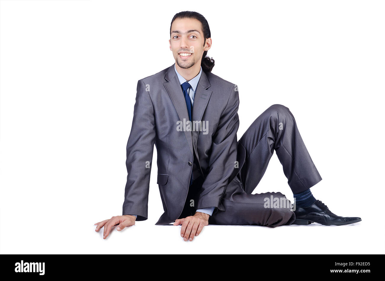 Businessman isolated on the white background Stock Photo - Alamy