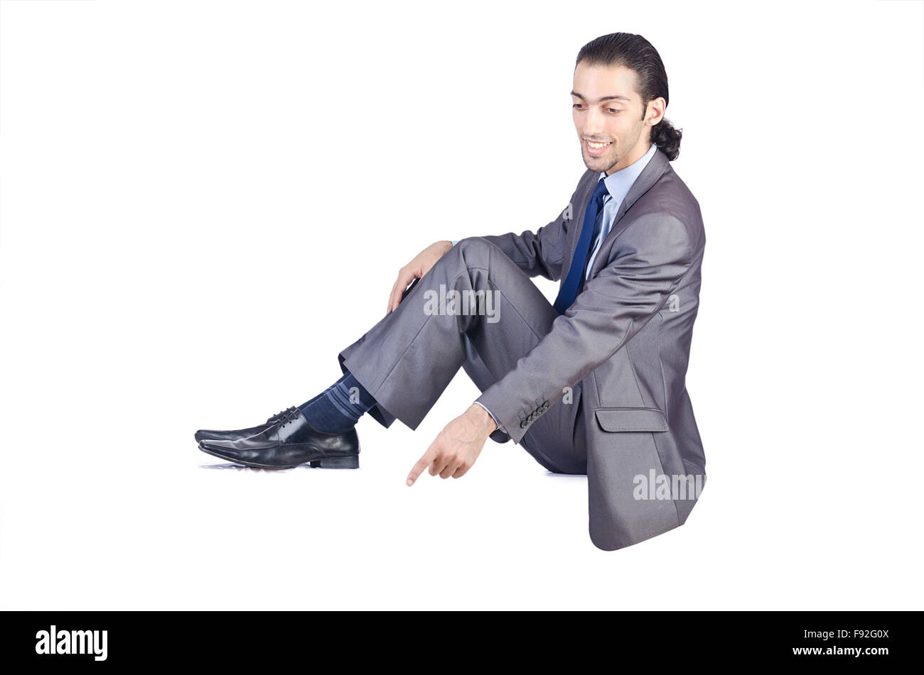 Businessman isolated on the white background Stock Photo - Alamy