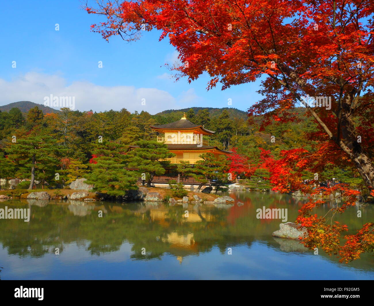 Kinakuji temple in Kyoto Stock Photo