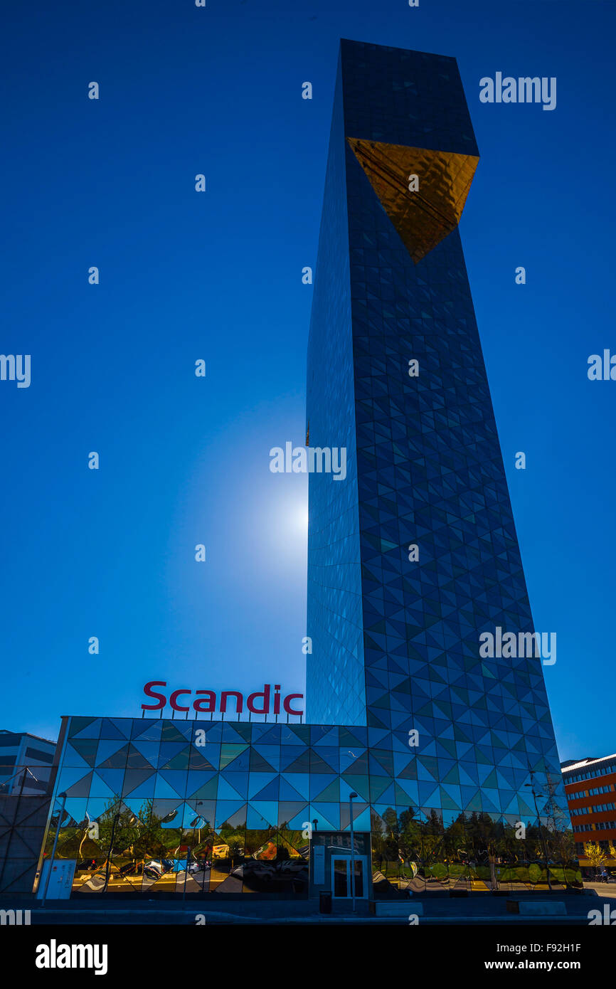 Scandic Victoria Hotel by architect Gert Wingårdh, Kista, Sweden. Stock Photo