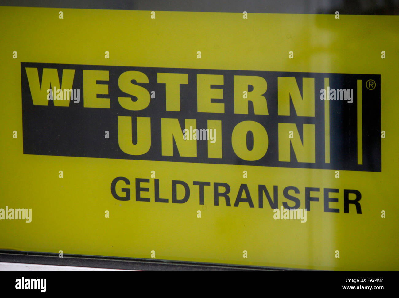 Markenname: 'Western Union', Berlin. Stock Photo