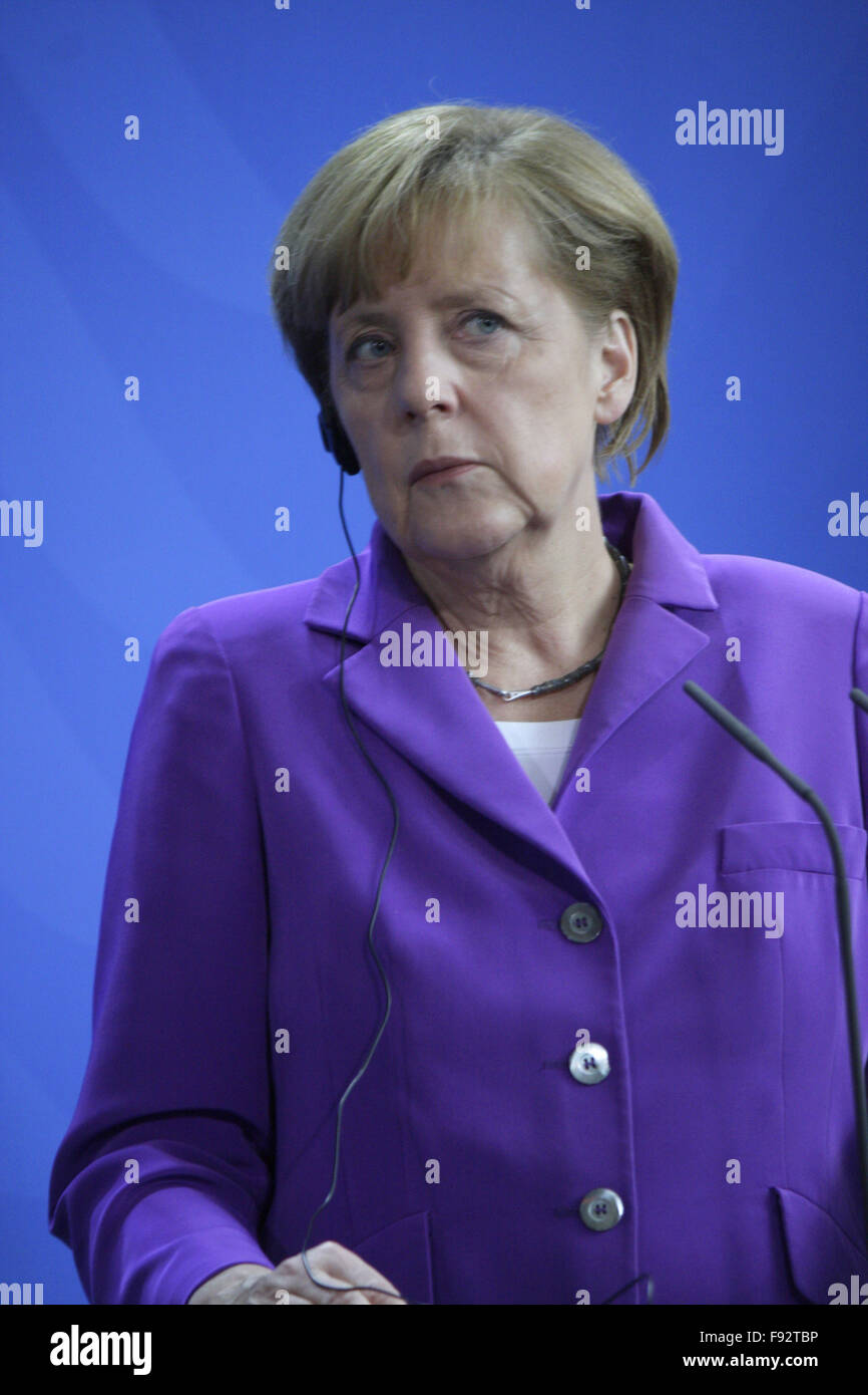 BKin Angela Merkel - Treffen der dt. Bundeskanzlerin mit dem ungarischen Ministerpraesidenten, Bundeskanzleramt, 8. Mai 2014, Be Stock Photo