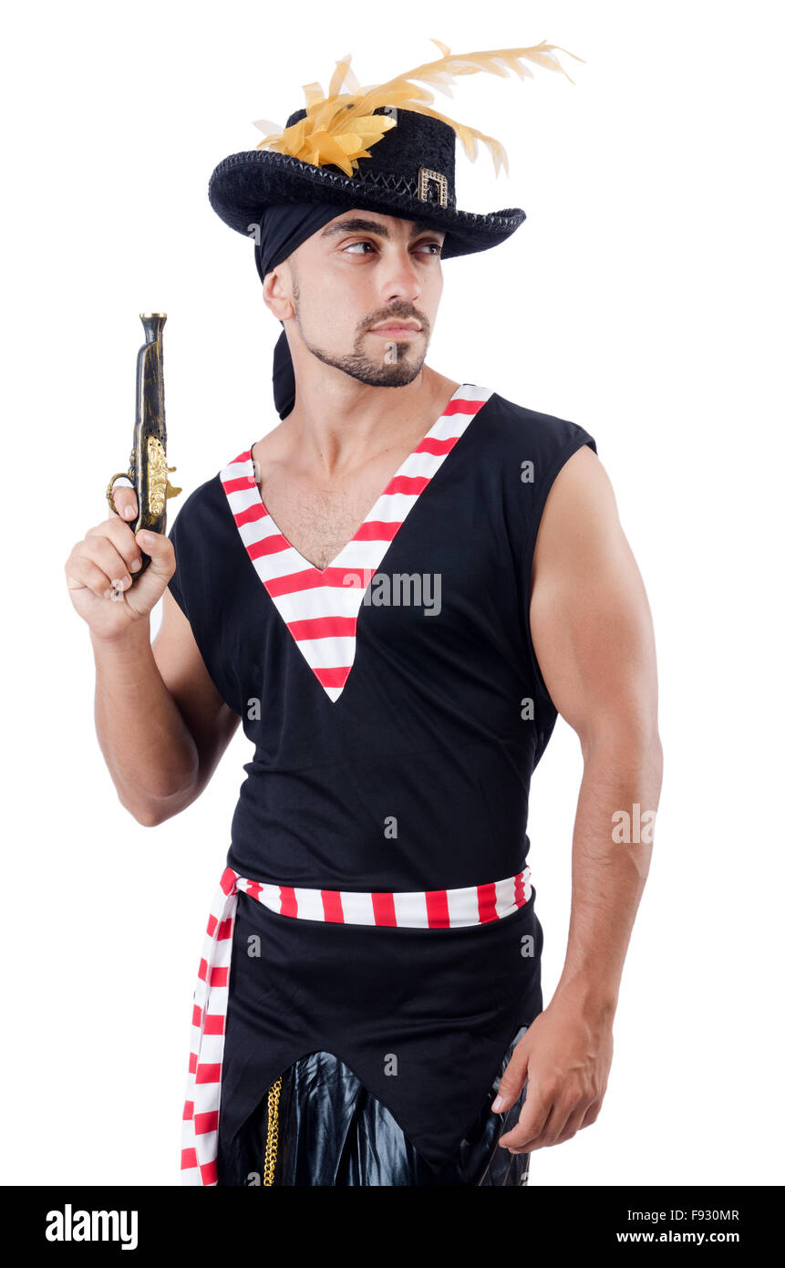 One eyed pirate isolated on the white Stock Photo Alamy