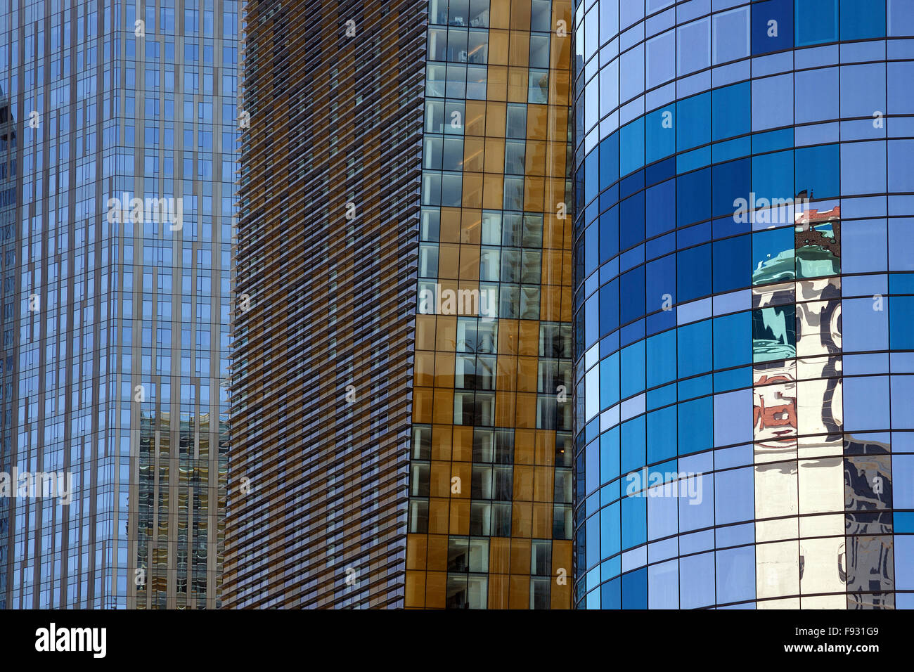 Glass façades with reflections, CityCenter, Las Vegas, Nevada, USA Stock Photo