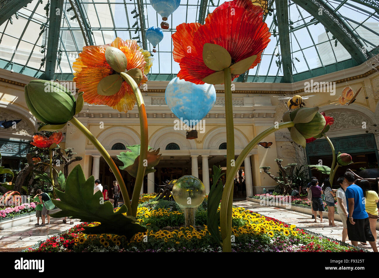 Exhibits in botanical garden conservatory, Bellagio Hotel, Las Vegas, Nevada, USA Stock Photo