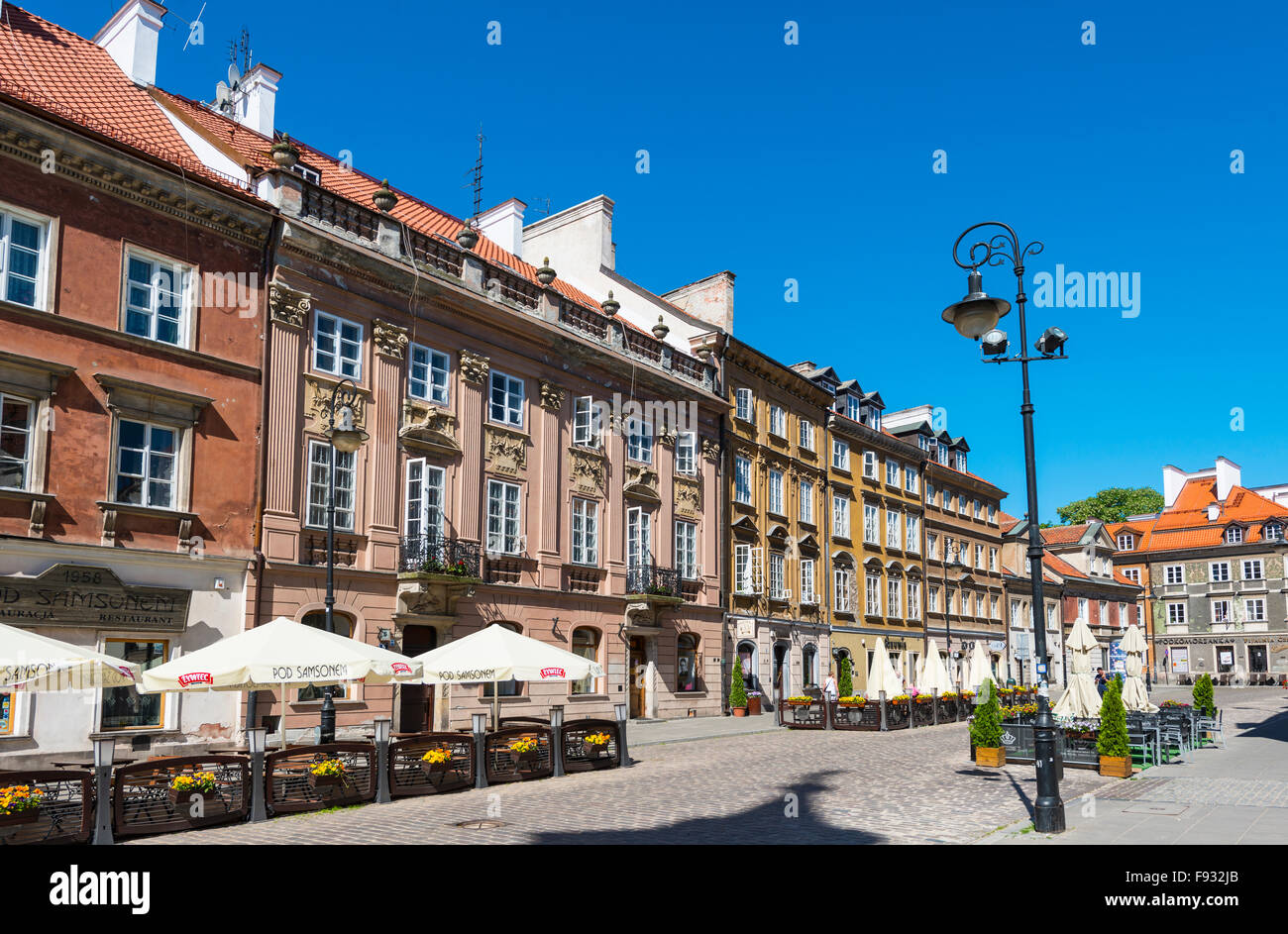 Old houses, historic centre, Warsaw, Mazovia Province, Poland Stock Photo