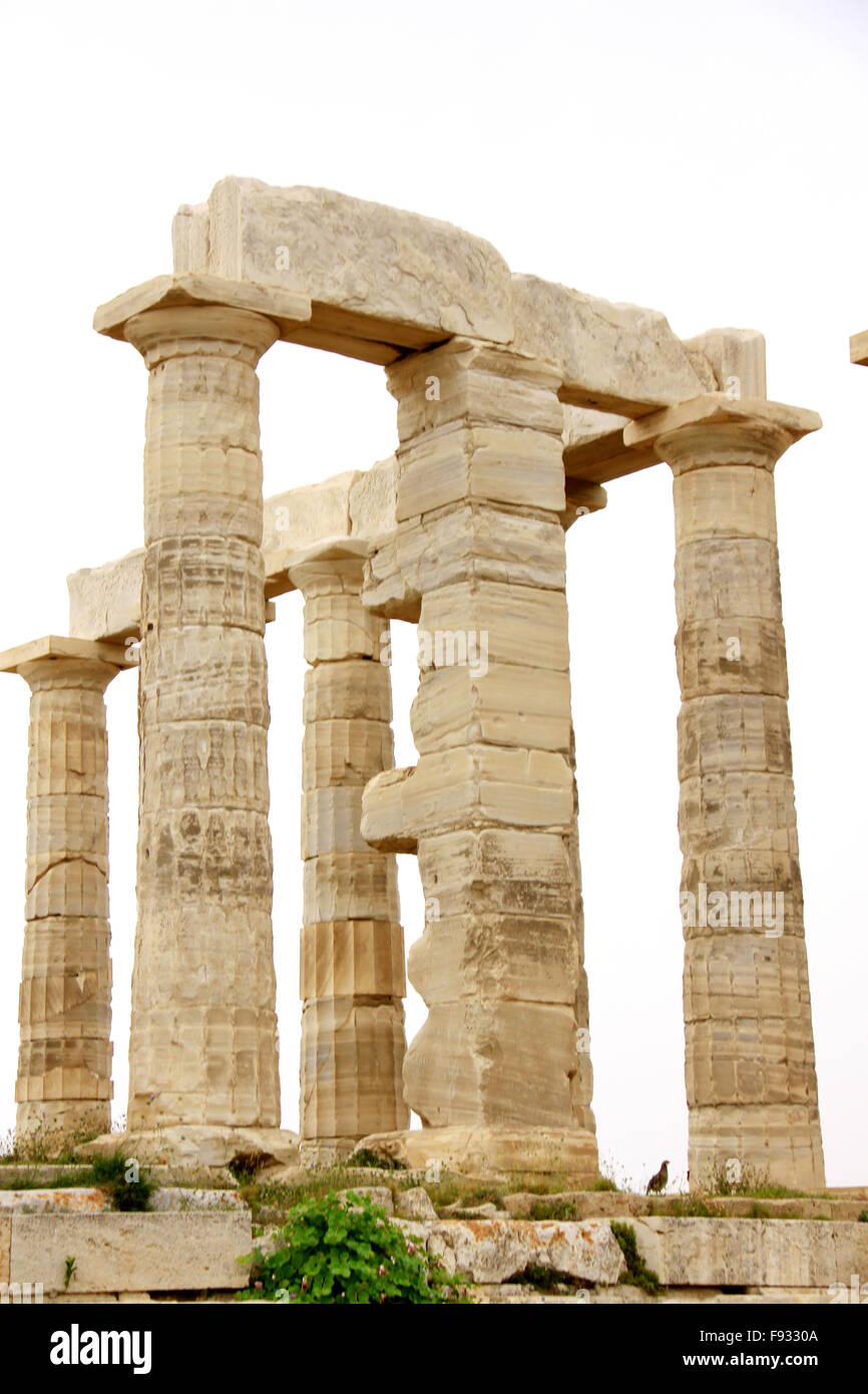 Temple of Poseidon at Cape Sounion near Athens, Greece. c 440 BC Stock ...