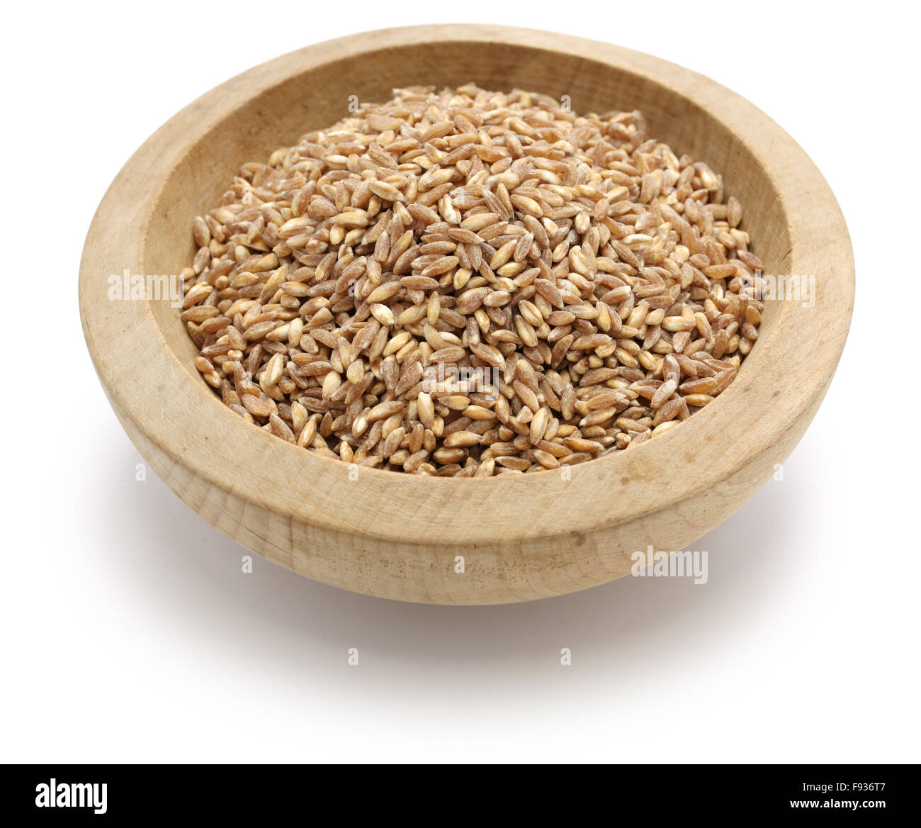 spelt, farro, primitive wheat isolated on white background Stock Photo
