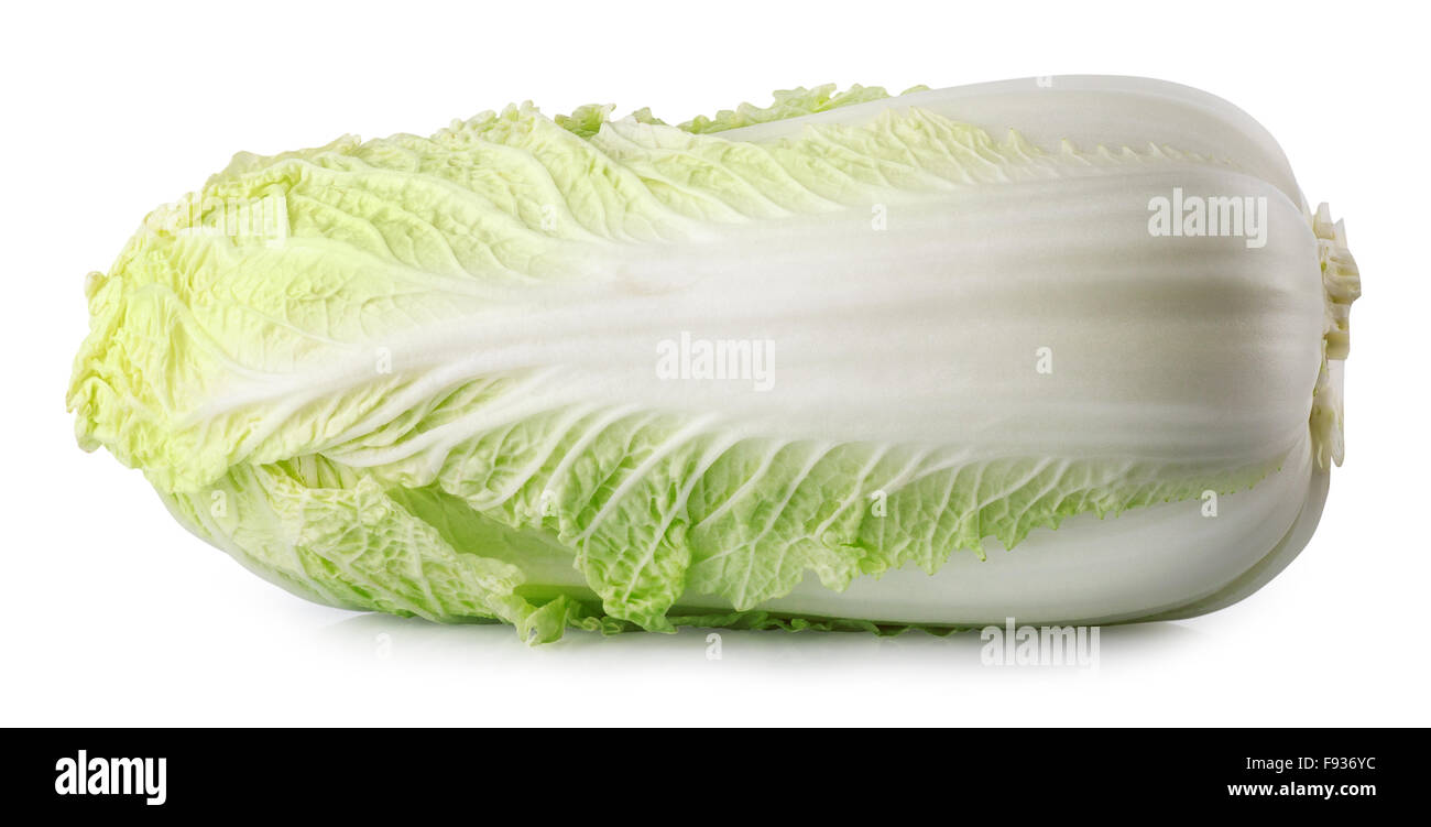 whole horizontal chinese cabbage isolated on a white background Stock Photo