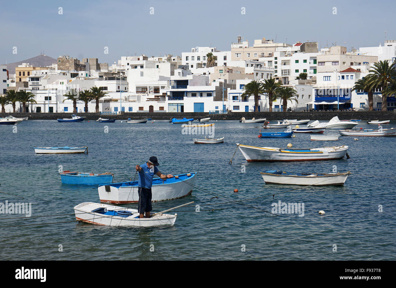 Inner harbour, Arrecife, Lanzarote, Canary Islands Stock Photo