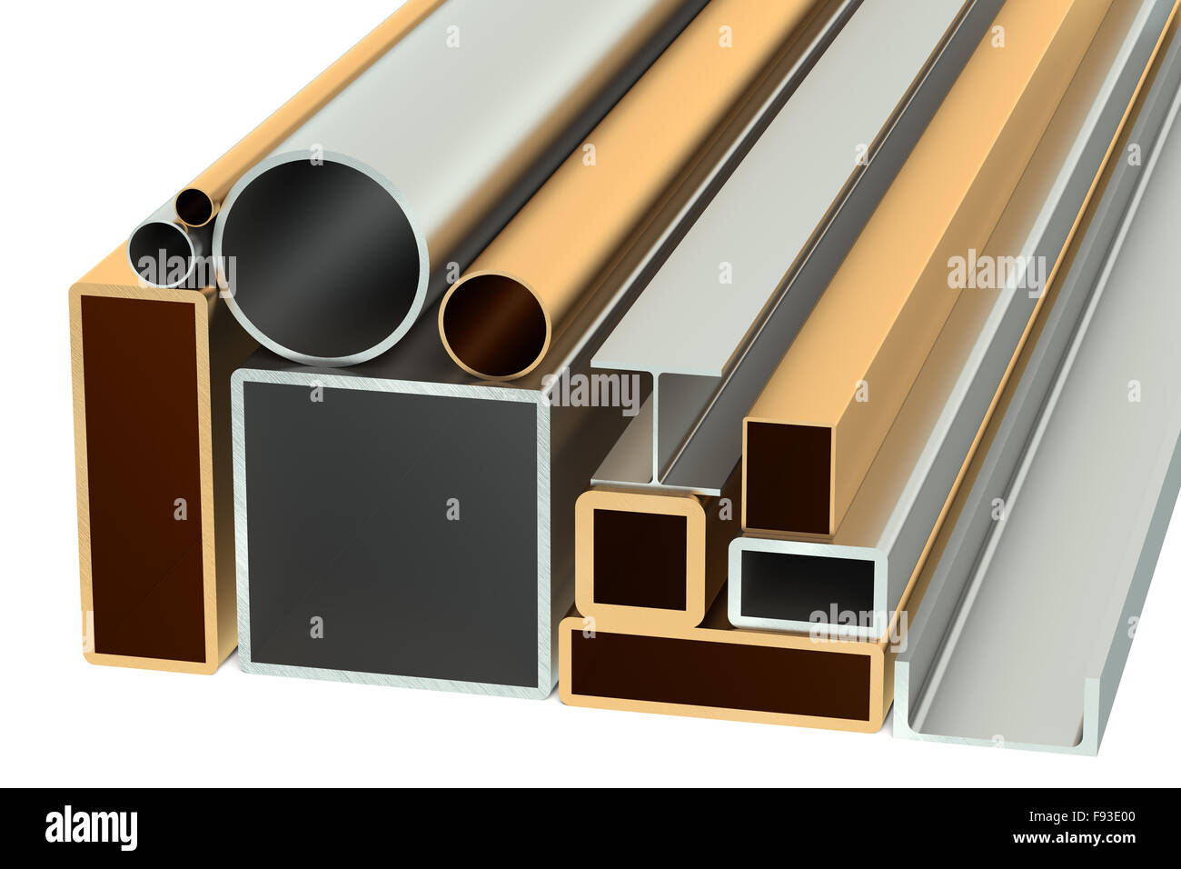 Stack of Rolled Metal Products isolated on white background Stock Photo ...