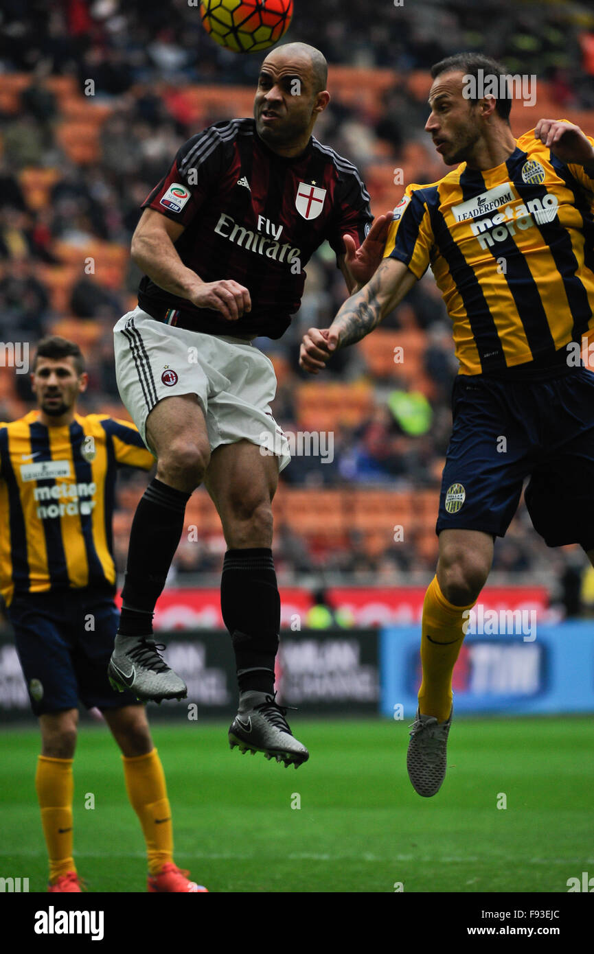 Milan, Italy. Decembe 13th, 2015.  Alex Da Costa of ACMilan during the Italian Serie A League soccer match between AC Milan and H.Verona at San Siro Stadium in Milan, Italy. Credit:  Gaetano Piazzolla/Alamy Live News Stock Photo