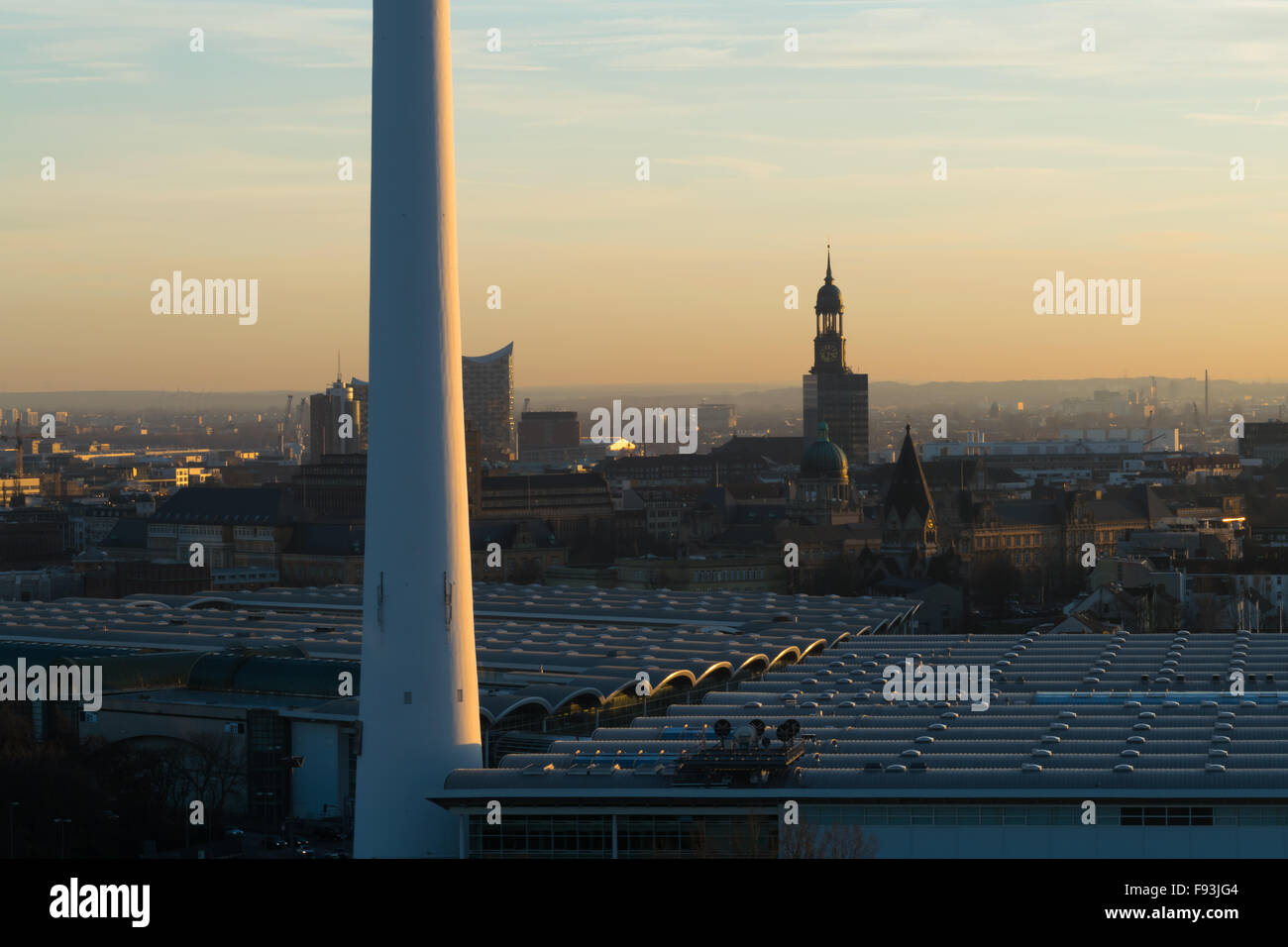 Sunset in Hamburg Stock Photo