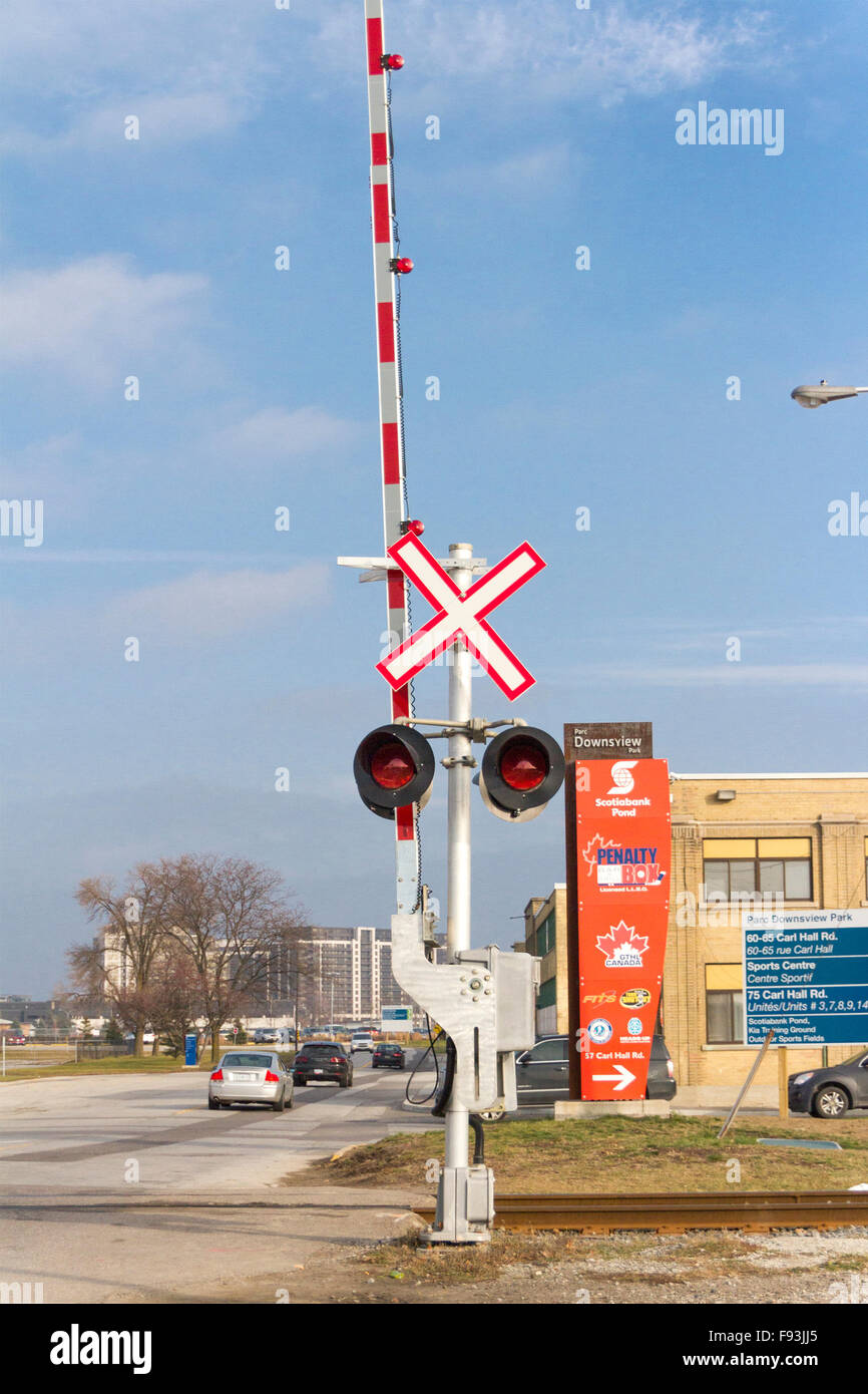 Railway Crossing Signal And Arm In Toronto Ontario Canada Stock Photo Alamy Railway Crossing Signal And Arm In Toronto Ontario Canada Stock Photo Alamy