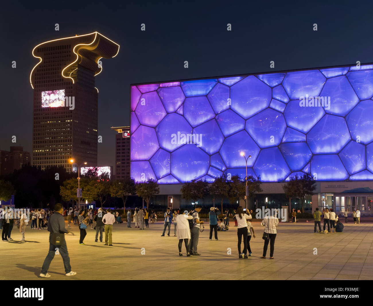 indoor swimming pool water cube at Olympic Center, Beijing, China, Asia ...
