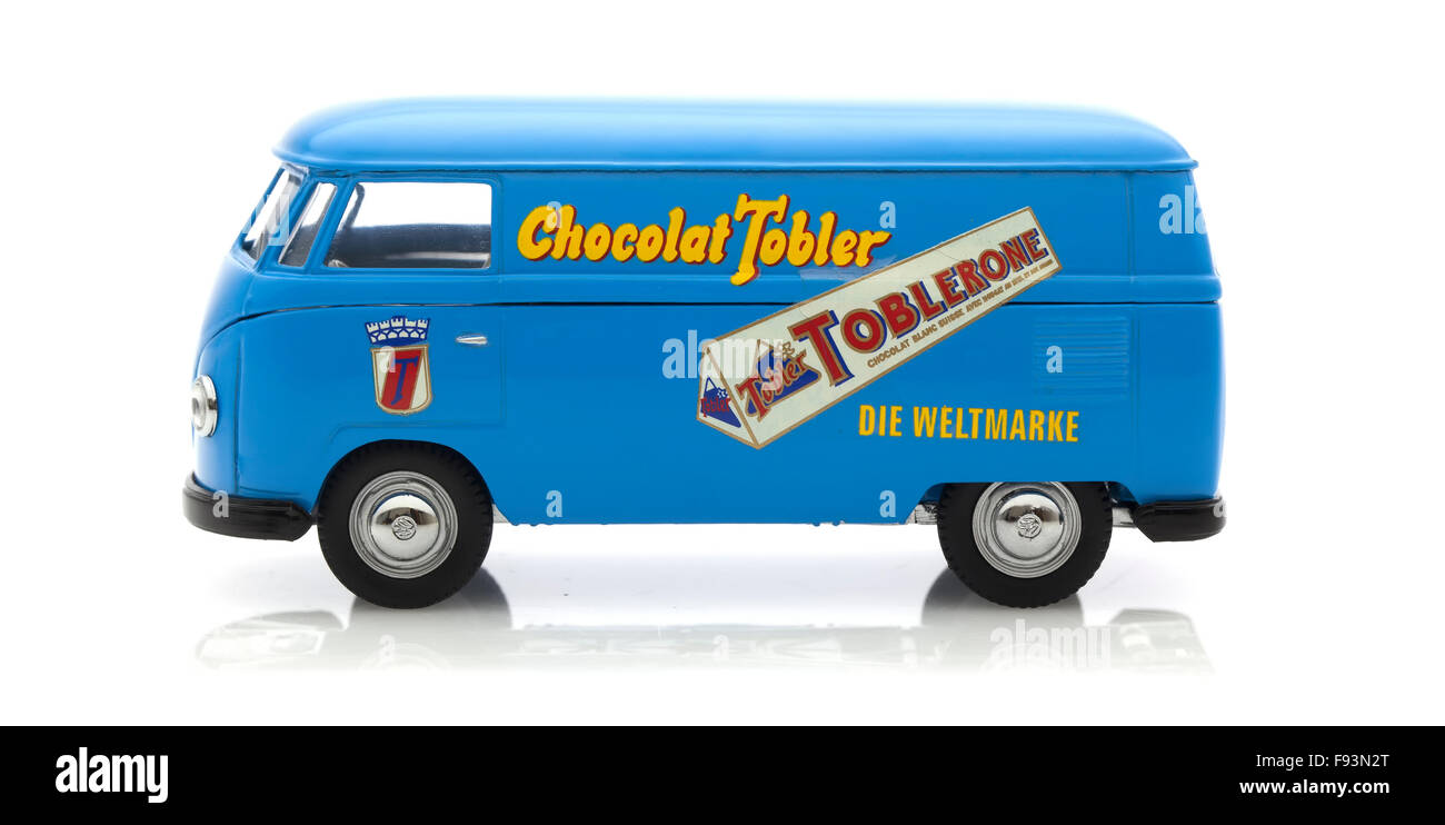 Old VW Van Made By Corgi with Toblerone Logos on a White
