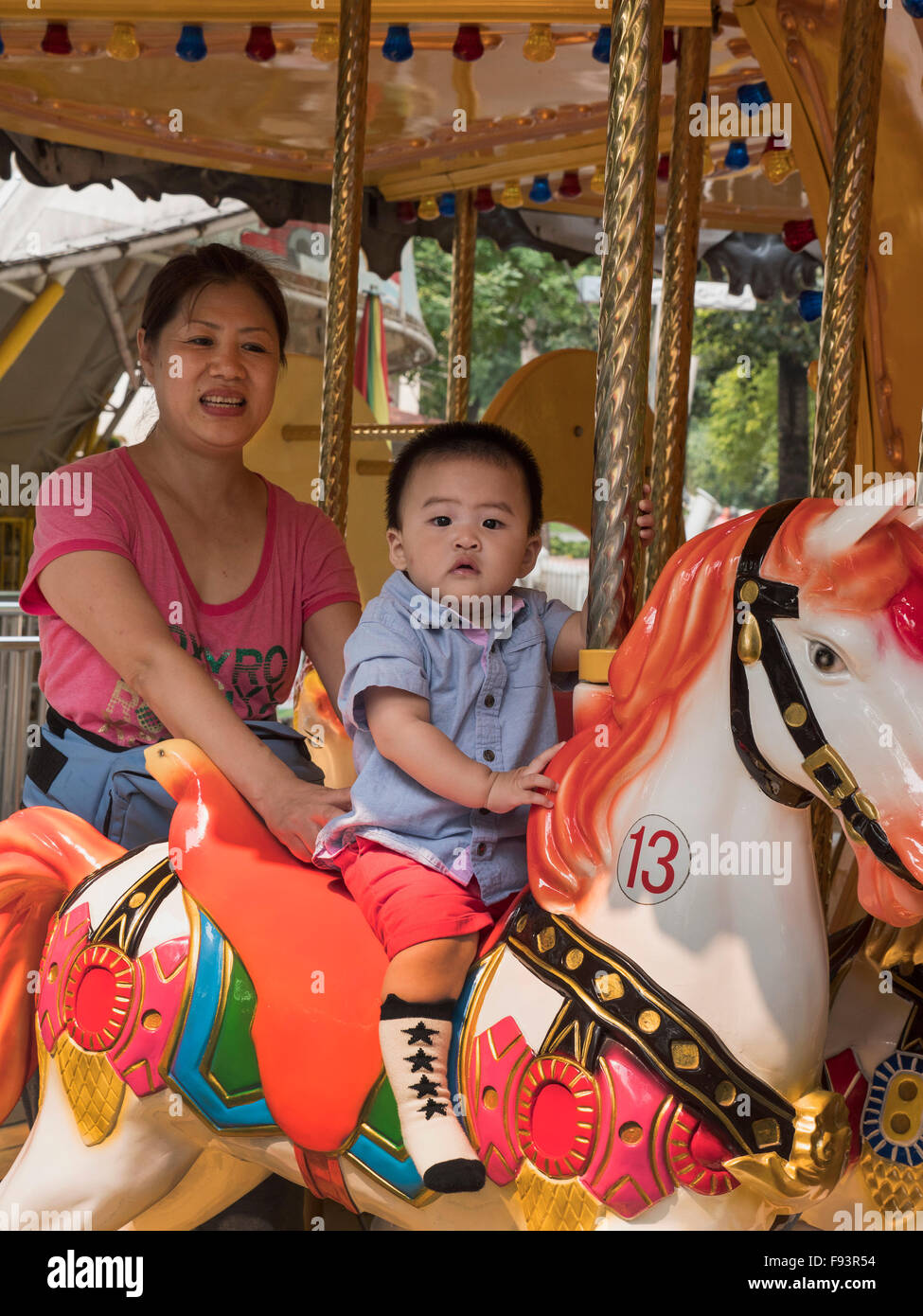Merry go round, Longtan -Park, Beijing, China, Asia Stock Photo