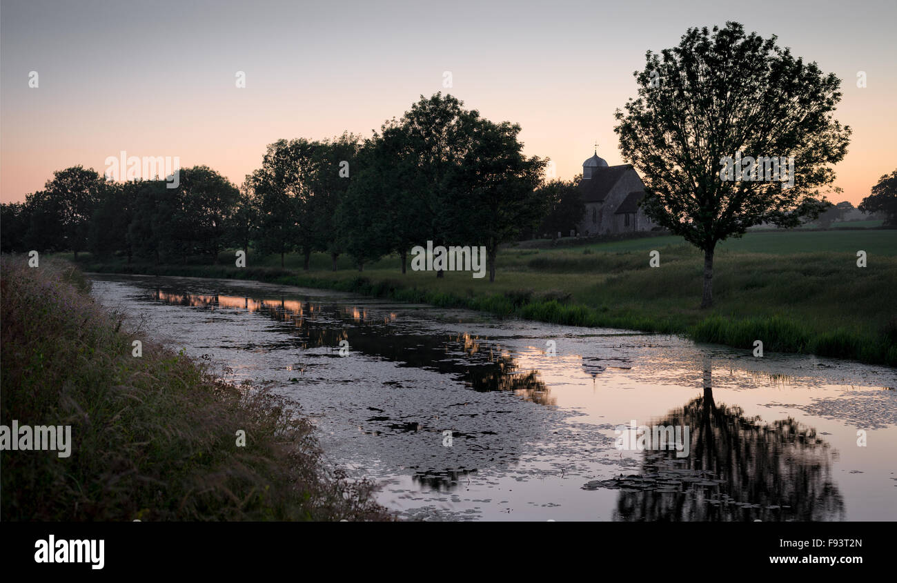 St. Rumwold's Church on the Royal Military Canal at Bonnington, Kent