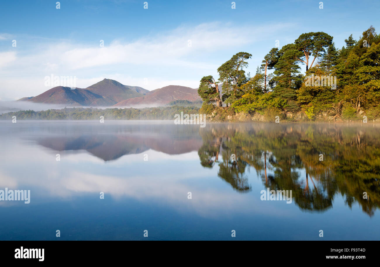 A beautiful morning at Friar's Crag on Derwent Water, Lake District, Cumbria, UK. Stock Photo