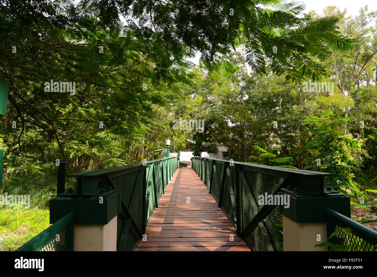 Bridge at the Tibes Indigenous Ceremonial Center. Ponce, Puerto Rico. Caribbean Island. USA territory Stock Photo