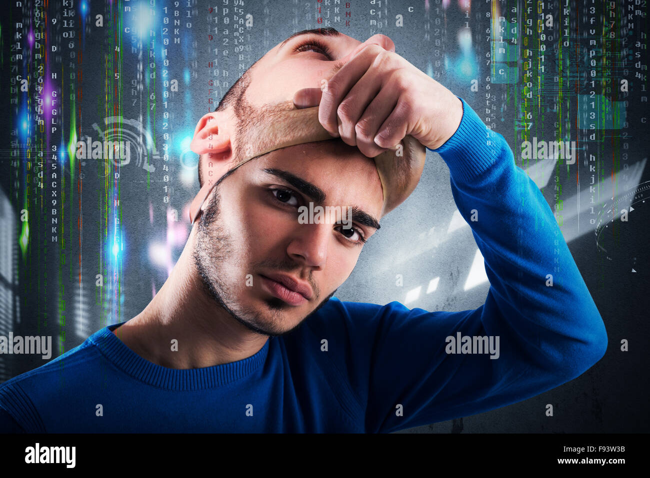 Teenager hacker Stock Photo