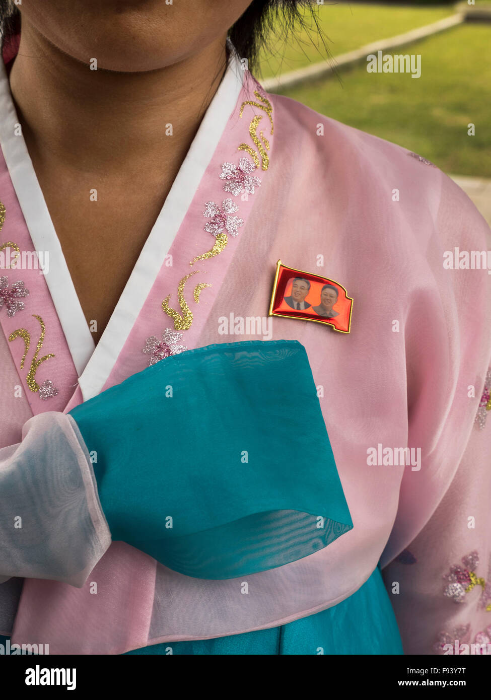 Woman in Korean Costume, North Korea, Asia Stock Photo