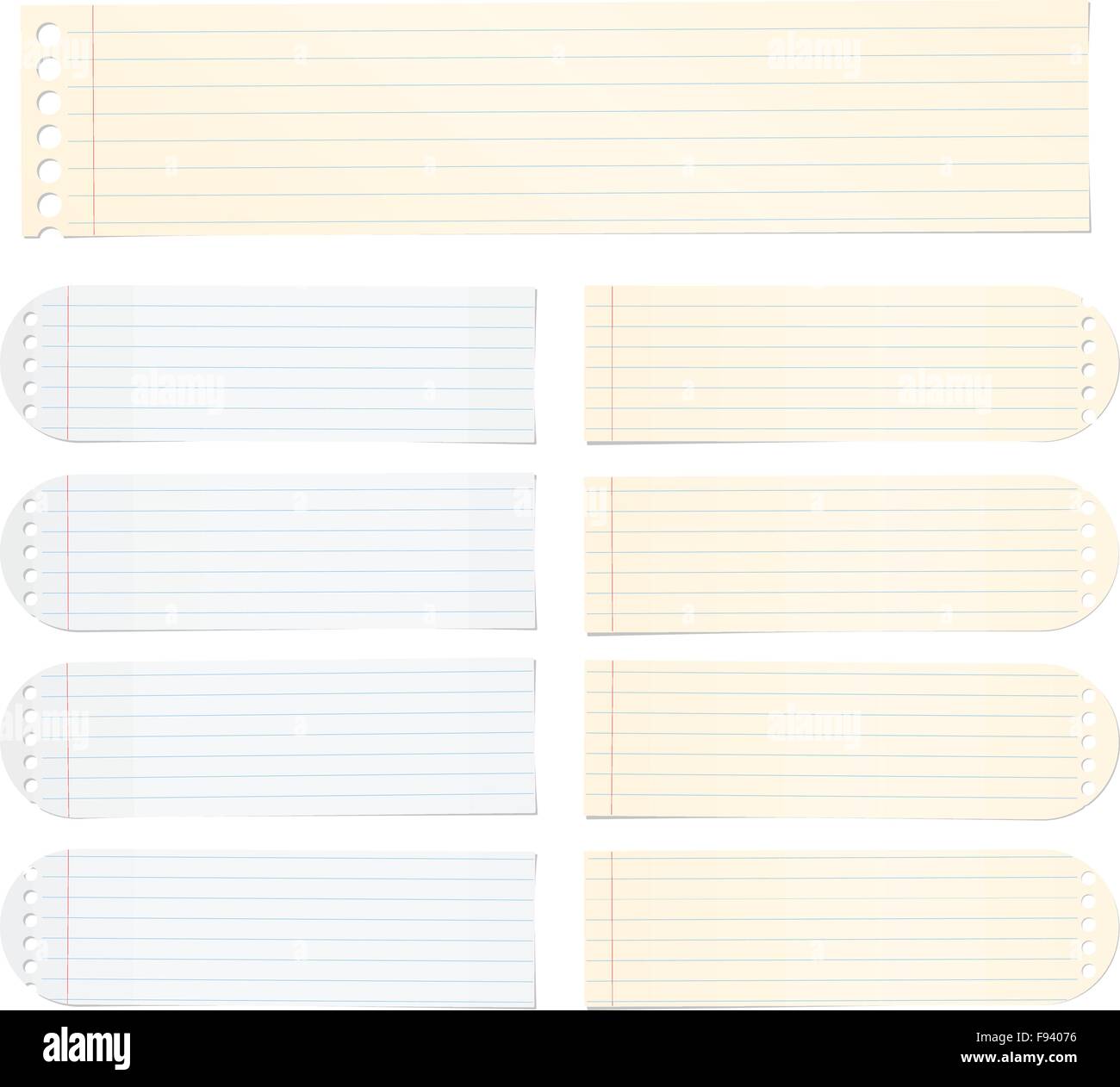 Set of note paper with lines and grid Stock Vector Image & Art - Alamy