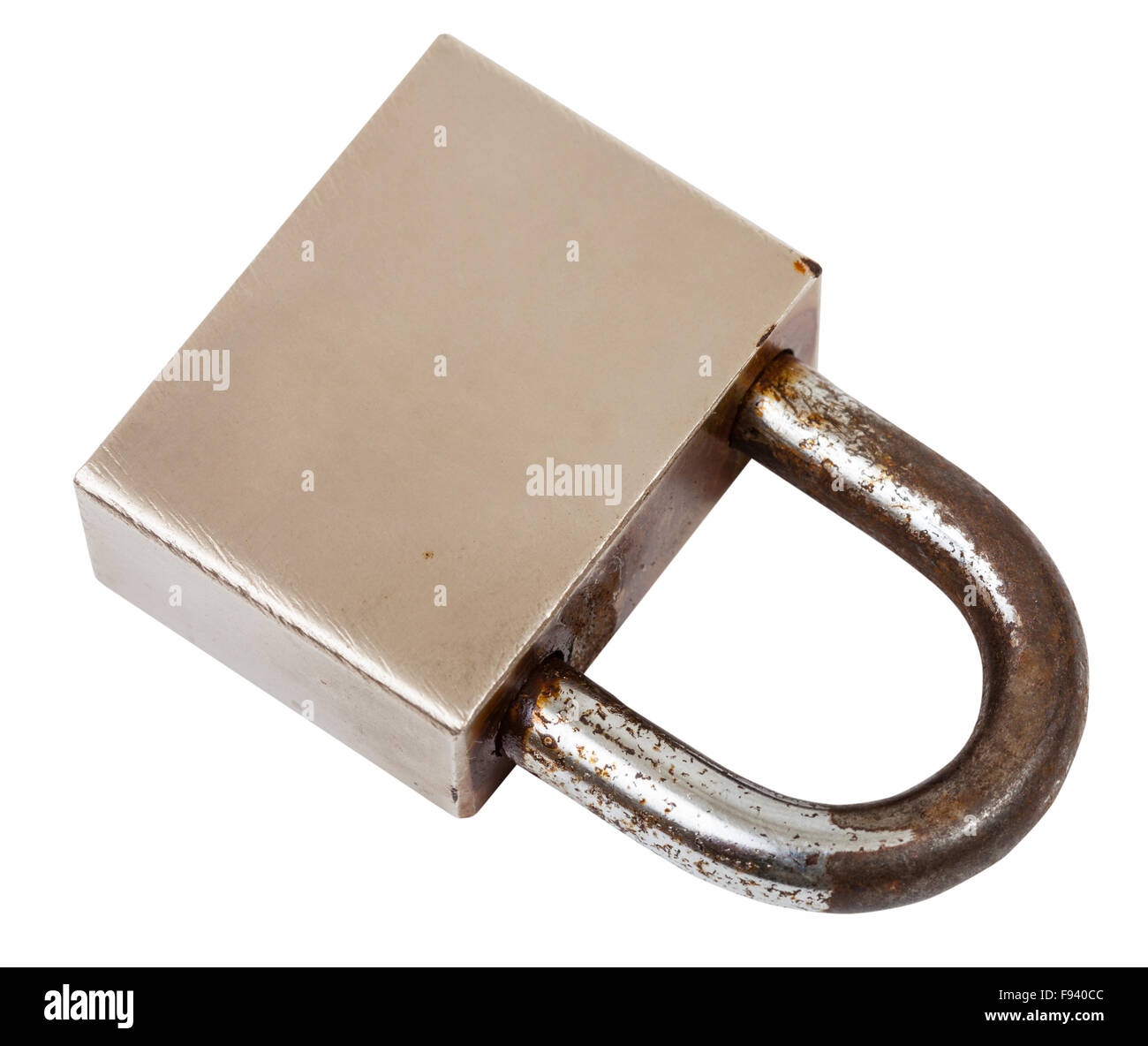 closed steel old padlock isolated on white background Stock Photo - Alamy
