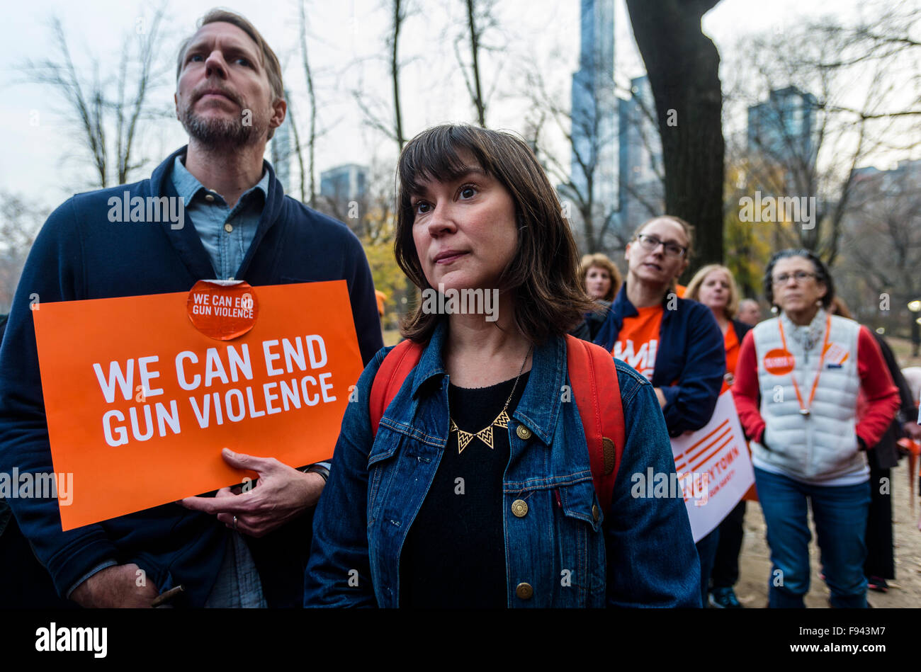 New York, NY 13 December 2015 Several hundred Families, advocates and Survivors wear orange for the Orange Walk & rally in Central Park to mark the 3rd Anniversary of the shooting at Sandy Hook Elementary School and call for common sense gun control laws. Credit: Stacy Walsh Rosenstock/Alamy Stock Photo