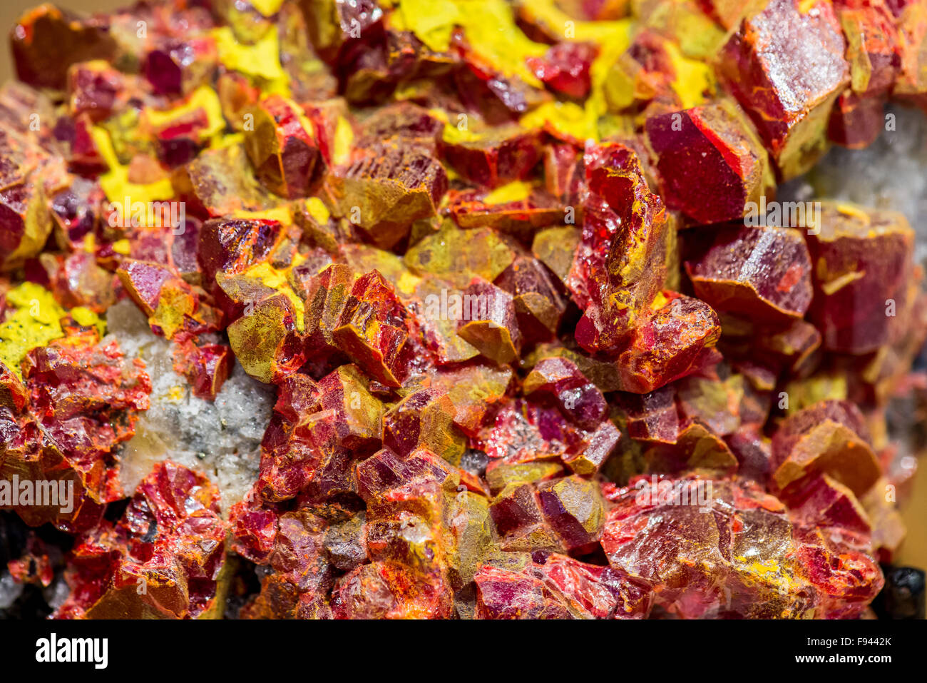 Arsenic sulfide minerals, red colored Realgar (As4S4) and bright Stock
