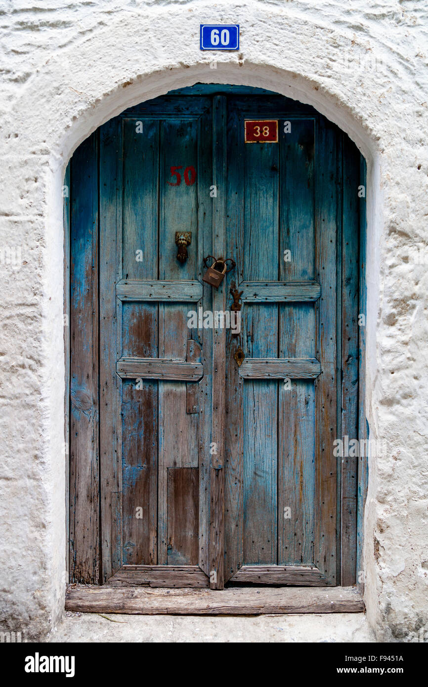 A House Door In The Old Town Of Marmaris, Marmaris, Turkey Stock Photo