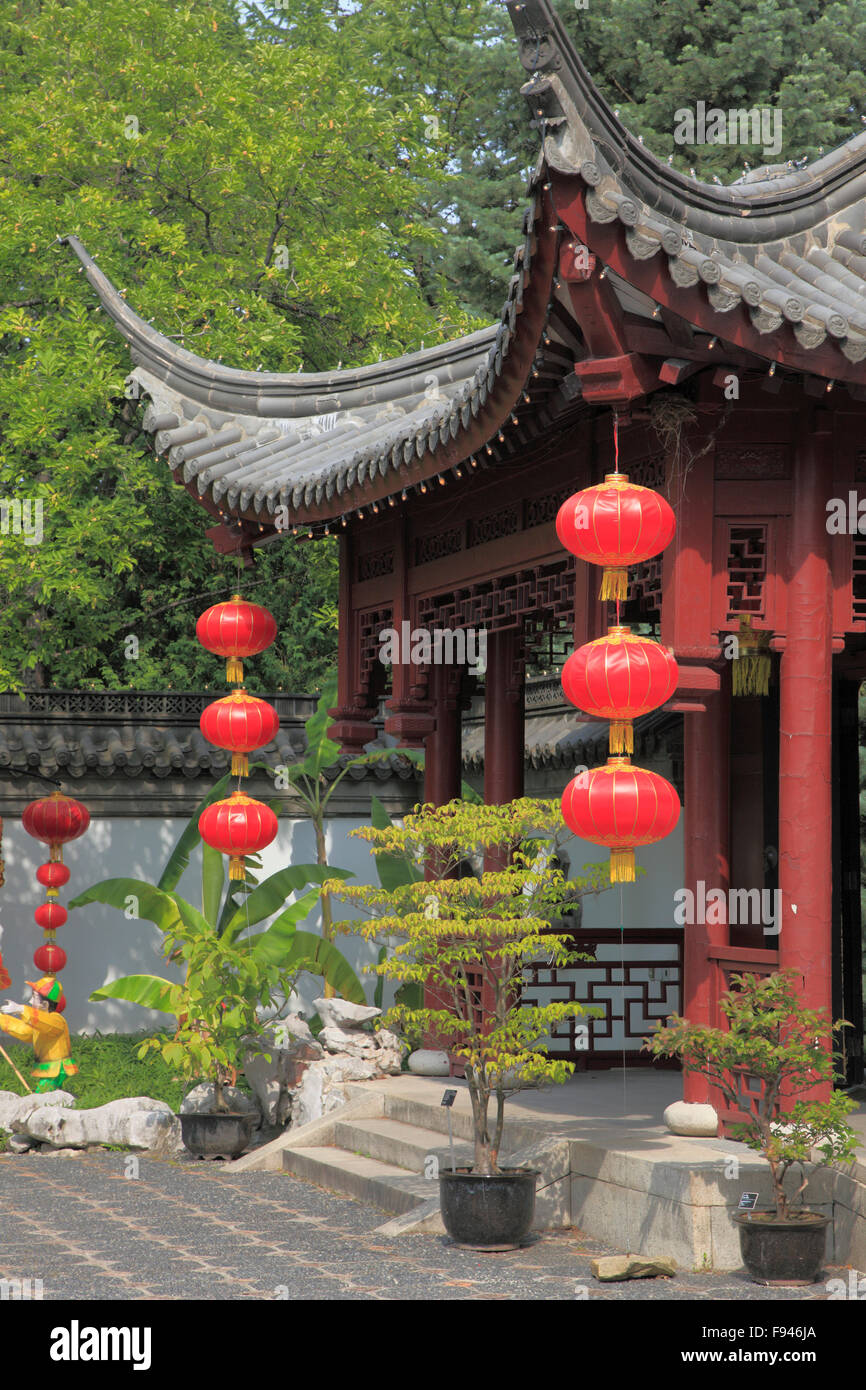 Canada, Quebec, Montreal, Chinese Garden, pavilion Stock Photo Alamy