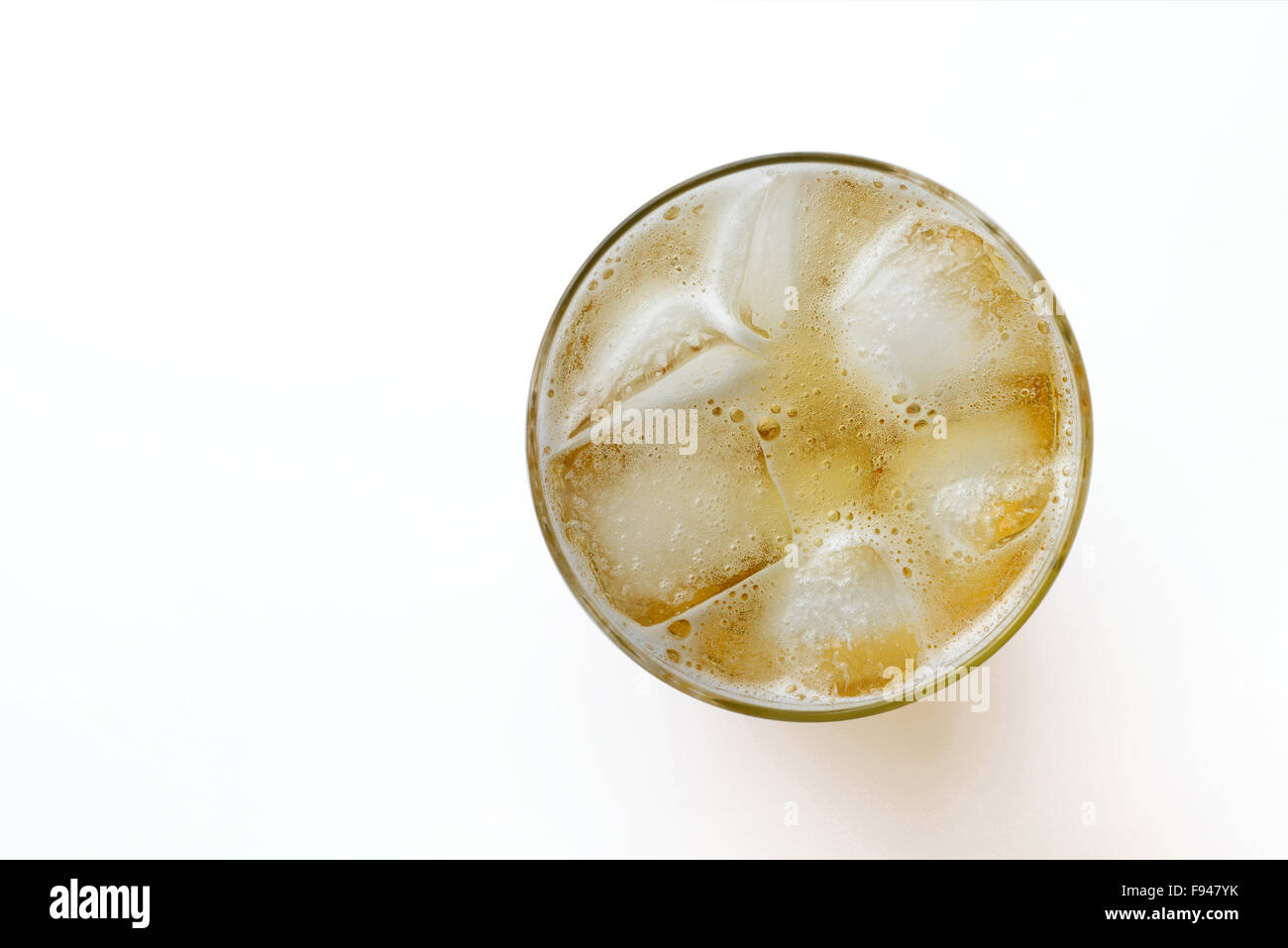 beer glass with ice isolated on white Stock Photo