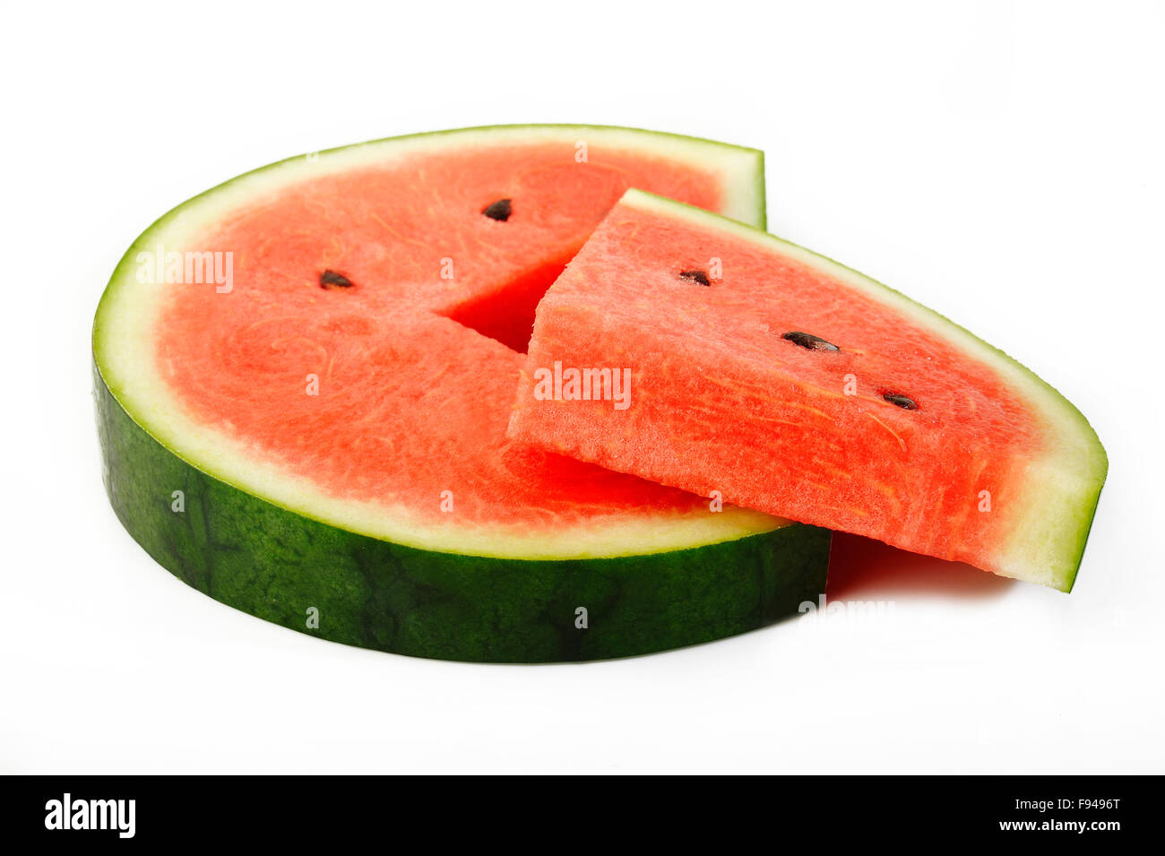 Sliced watermelon isolated on white background Stock Photo - Alamy